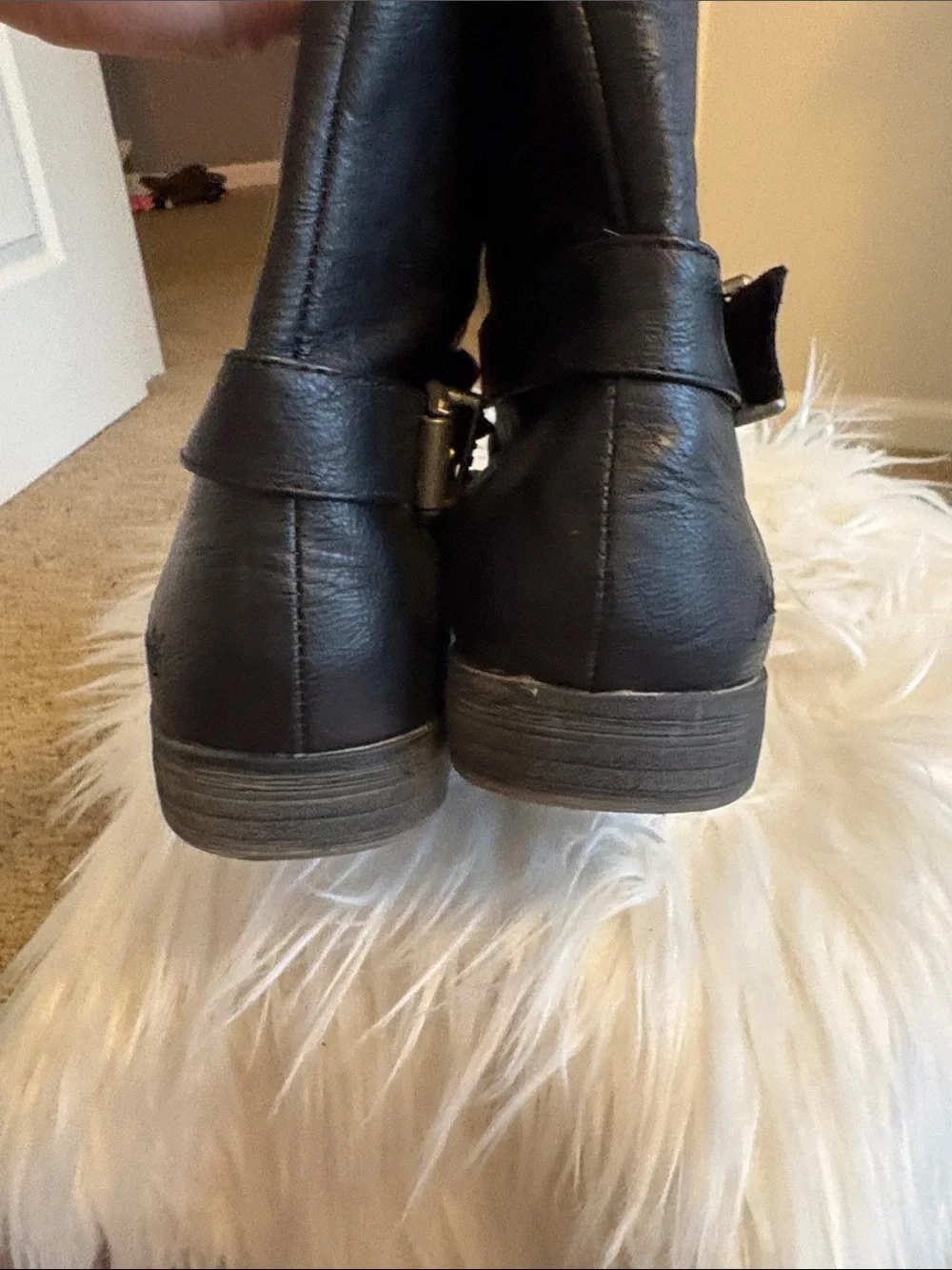 Blowfish Black Ankle Booties with Buckle Accent
